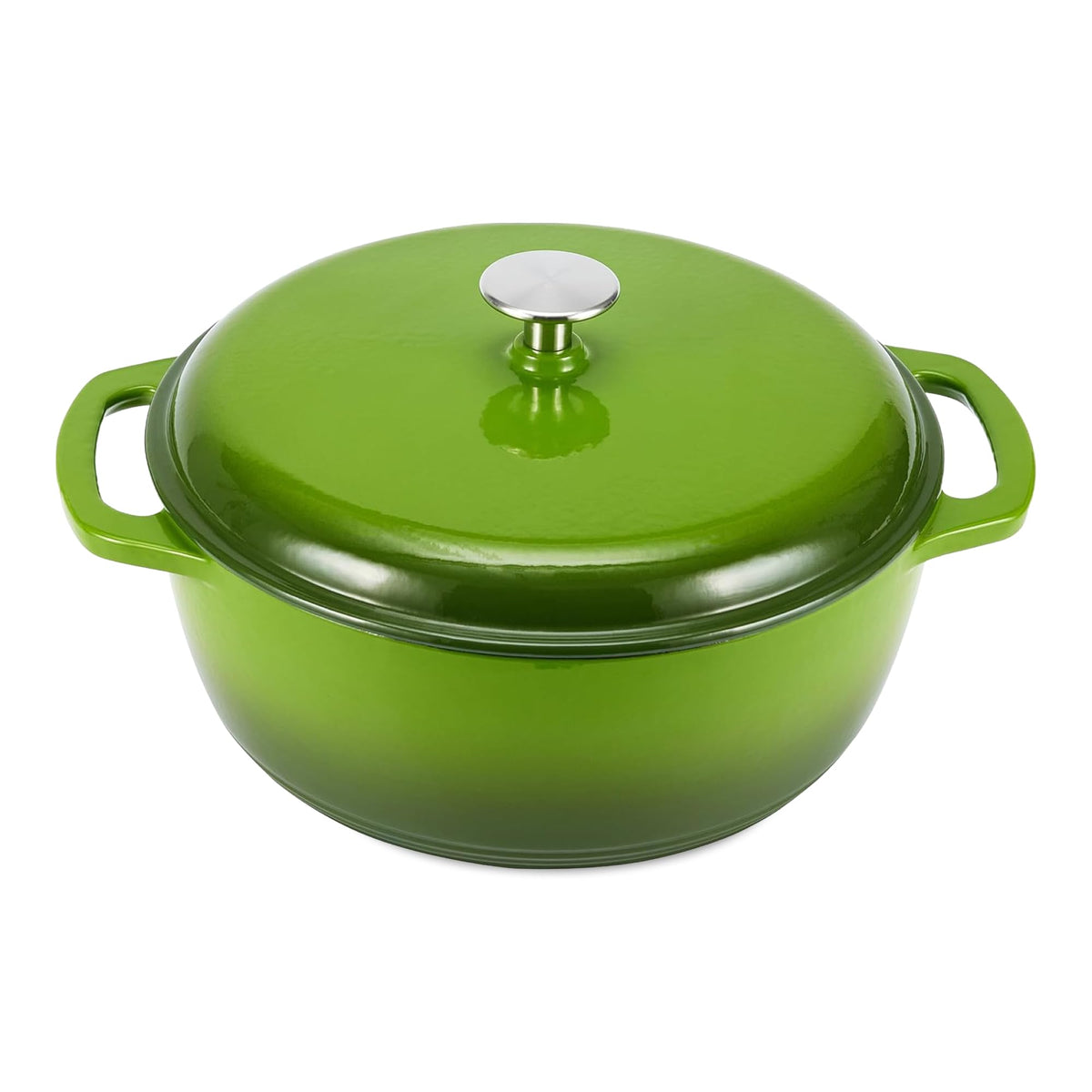 Enameled Cast Iron Dutch Oven Pot with Lid, Round, Dual Handles, Heavy-Duty, Oven Safe for Stews, Roasting, Baking, 6-Quart, Red