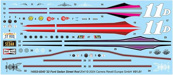 Revell 14553 '32 Ford Tudor Sedan 2'N1 1:25 Scale 188-Piece Skill Level 4 Model Building Kit