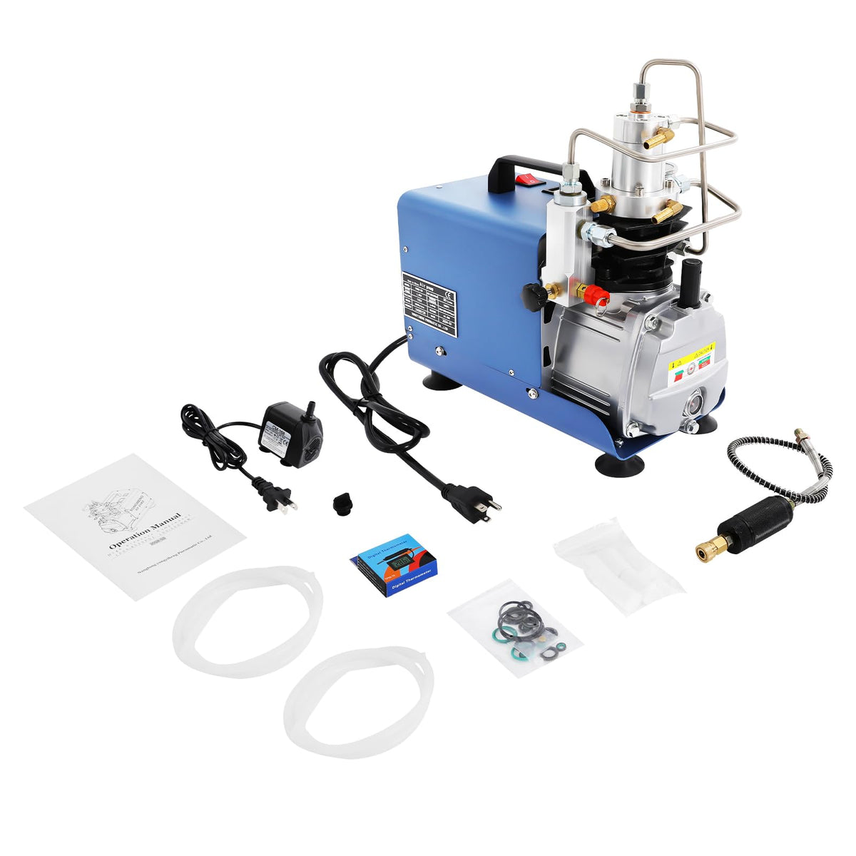 High Pressure Air Compressor,4500PSI Electric Air Compressor Scuba Diving Pump High Pressure Water-cooling 1.8KW,For Fire Fighting,Diving