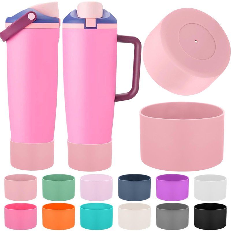 Mity rain 2PCS Protective Silicone Boots for Owala 30oz & 40oz FreeSip Sway Bottles & Tumblers - Accessories for owala, Enhances Stability & Prevents Scratches (Light Pink)