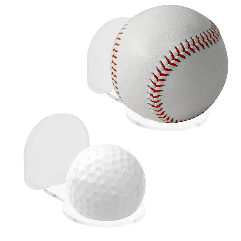 Cosmos Acrylic Small Ball Holder Wall Mount Display Rack Storage Stand for Baseball, Golf, Softball, Tennis Ball, Small Spheres (Transparent Clear)