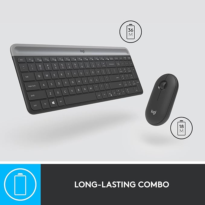 Logitech MK470 Slim Wireless Combo - Graphite (Renewed)