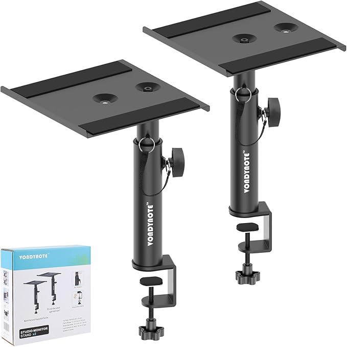 Set of 2 Studio Monitor Stands Desktop Clamp Speaker Stands Against The Wall