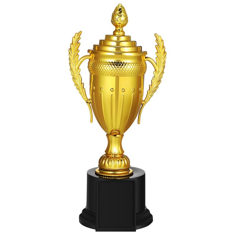 NOLITOY Large Gold Trophy Cup with Lid, 10.6 Inch Award Trophy for Soccer Football Sports Competitions, Office Decorations, and Outdoor Activities