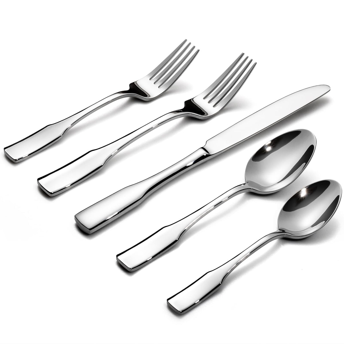 Alata Kate 48-Piece Silverware Set with steak knife Service for 8, Stainless Steel Flatware Set, Mirror Polished Cutlery Set Dishwasher Safe