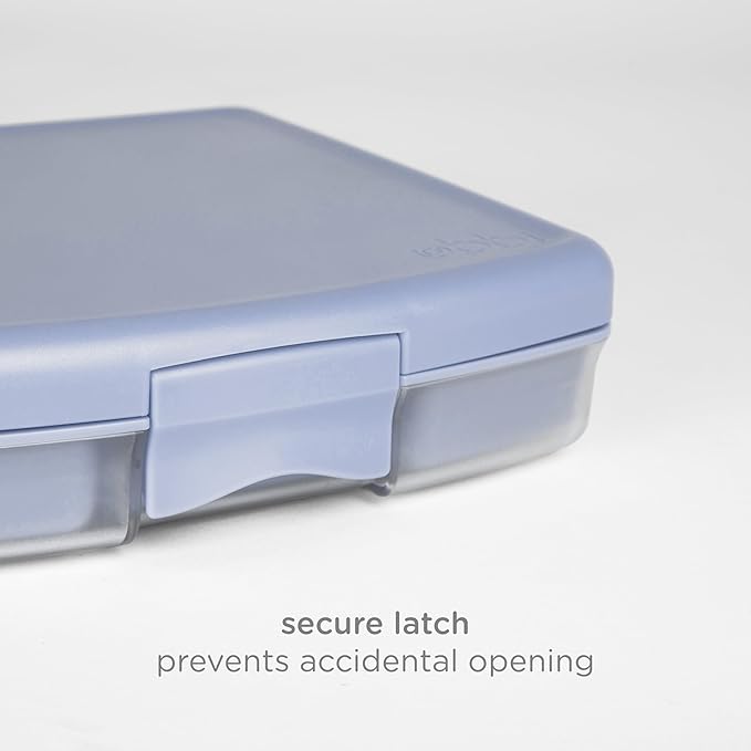 Ubbi Bento Lunch Box for Kids with 4 Compartments, BPA-Free, Leakproof, Dishwasher Safe, Food-Safe Material, Portion-Controlled Lunch Container, Back to School, Cloudy Blue