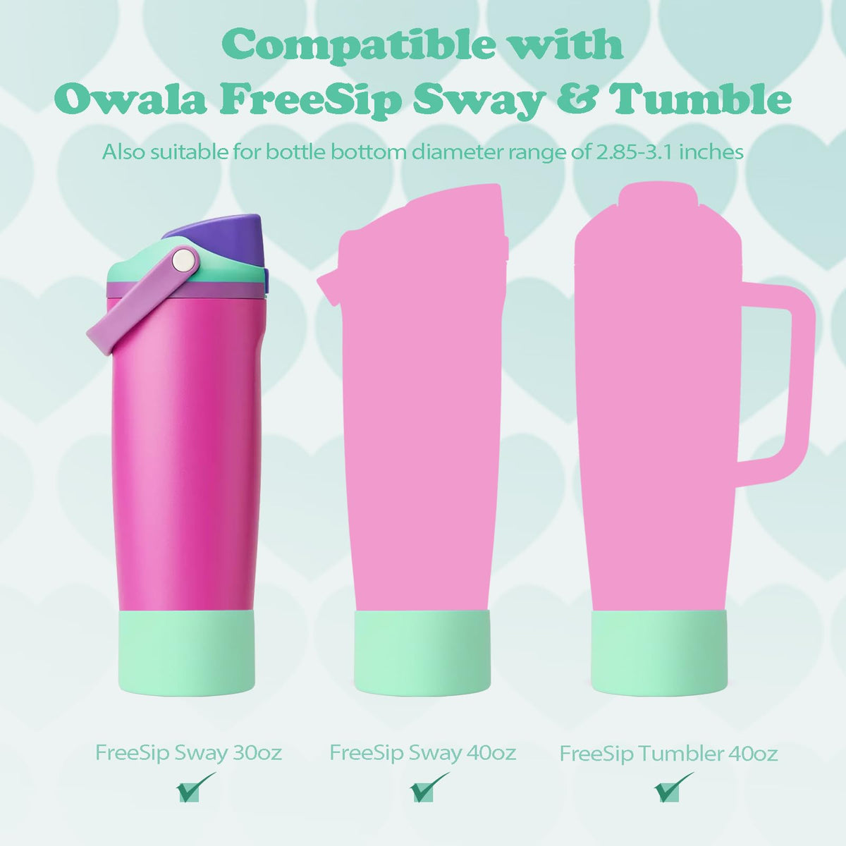 Kaitiaki 2PCS Silicone Boots for Owala 30oz & 40oz FreeSip Sway Bottles & Tumblers – Non-Slip, Scratch-Resistant, Stability Enhancer for Owala Accessories (Shocking Grape)