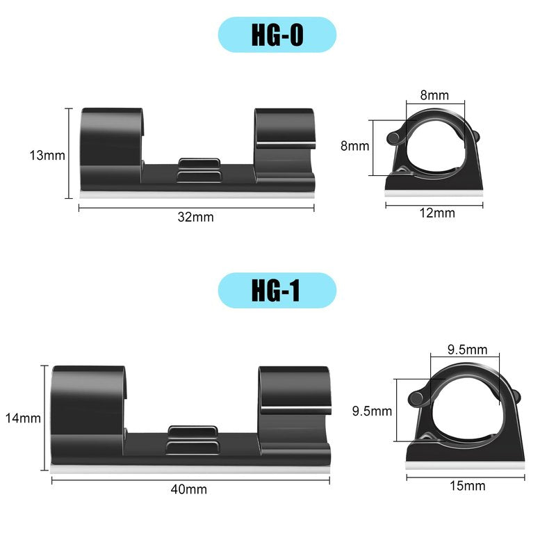 XHF 50pcs Medium Self Adhesive Cable Clips Black,Wire Clips Cable Management Wire Organizer Cord Holder for Under Desk, Car, Wall, TV PC Ethernet Cable