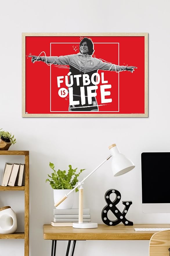 Ted Lasso - Futbol is Life Wall Poster, 34L" x 22.4W", Blonde Framed Version