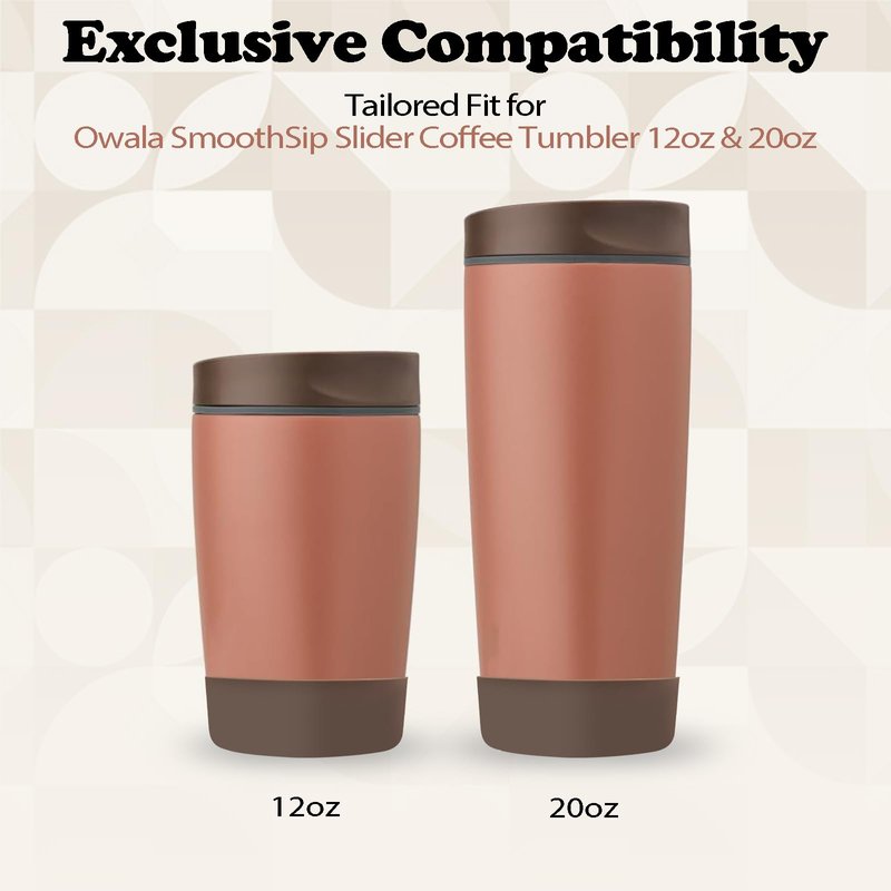 Kaitiaki 2Pcs Silicone Boot for Owala SmoothSip Slider Coffee Tumbler 20oz 12oz, Anti-Slip Sleeve for Travel Coffee Mug, Protective Accessories for Owala BPA Free (Cozy Cocoa)