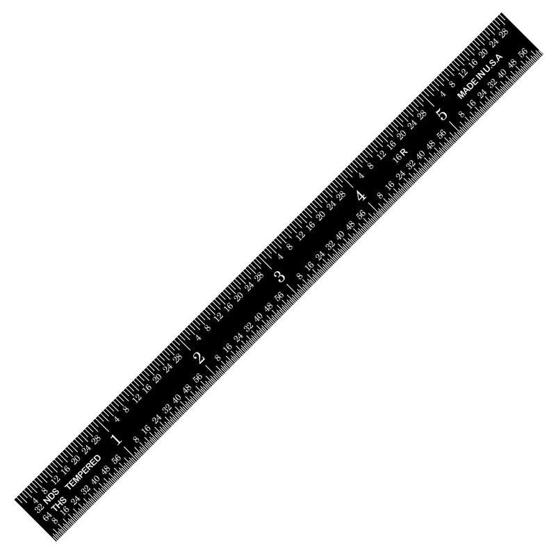 PEC Tools Stainless Steel Ruler Set (6"+12"), High-Contrast Machinist Ruler with Markings 1/32", 1/64", 1/50" and 1/100", Made in USA