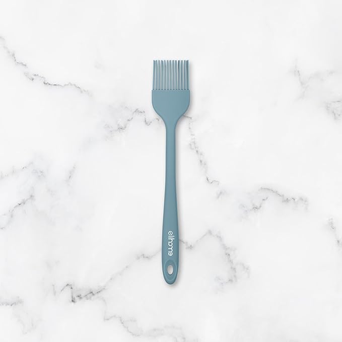 Elihome Mini Silicone Basting Pastry Brush, Cooking Brush for Oil Sauce Butter Marinades, Food Brushes for BBQ Grill Kitchen Baking, Baster Brushes Pastries Cakes Meat Desserts, Food Grade, Dark Grey