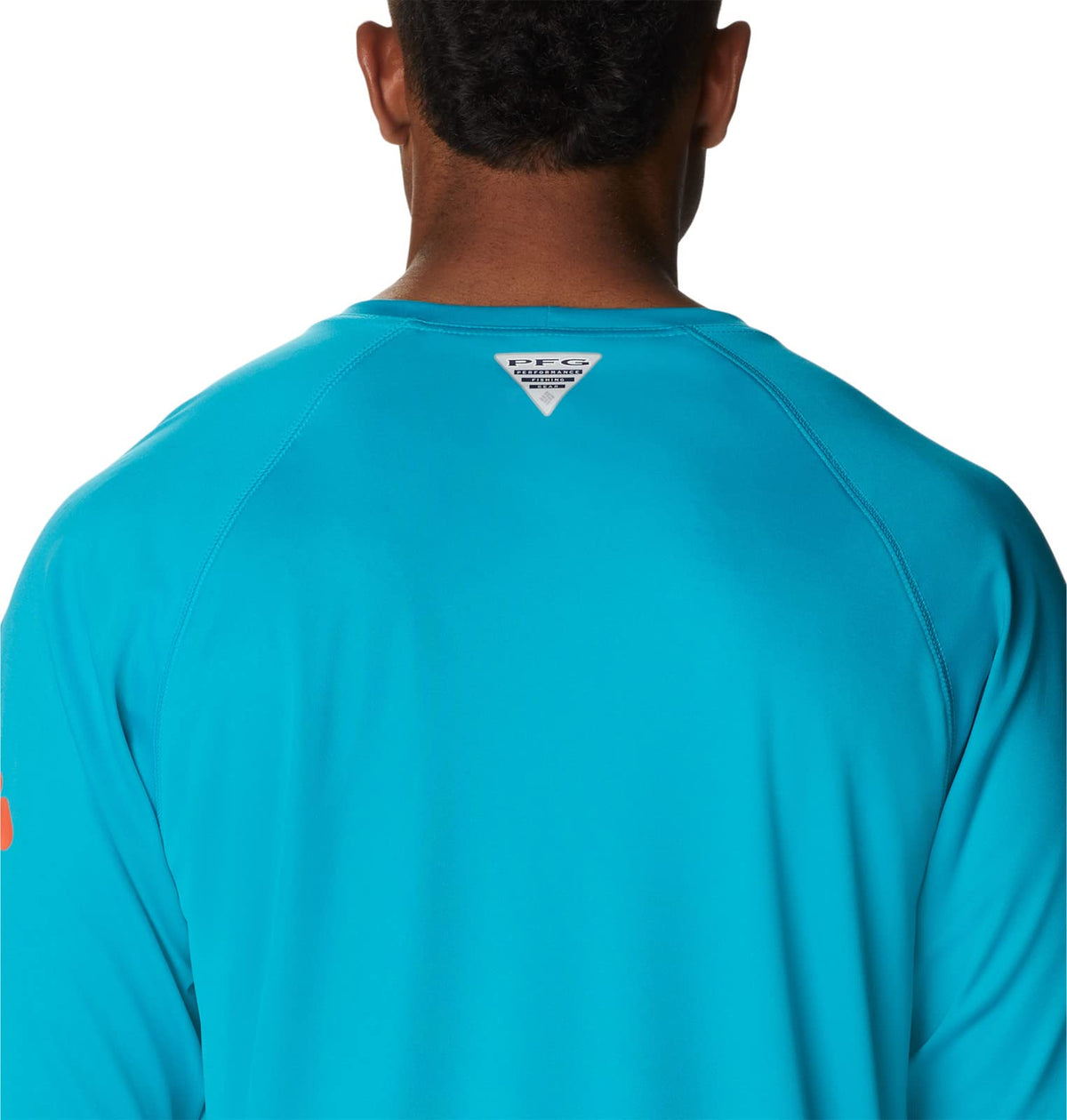 Columbia Men's Terminal Tackle Long Sleeve Fishing Shirt, Ocean Teal/Corange Logo, Large