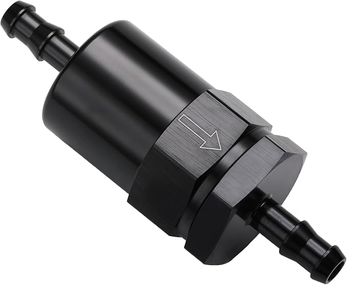 5/16" Billet Inline Fuel Filter 30 Micron Aluminum Black