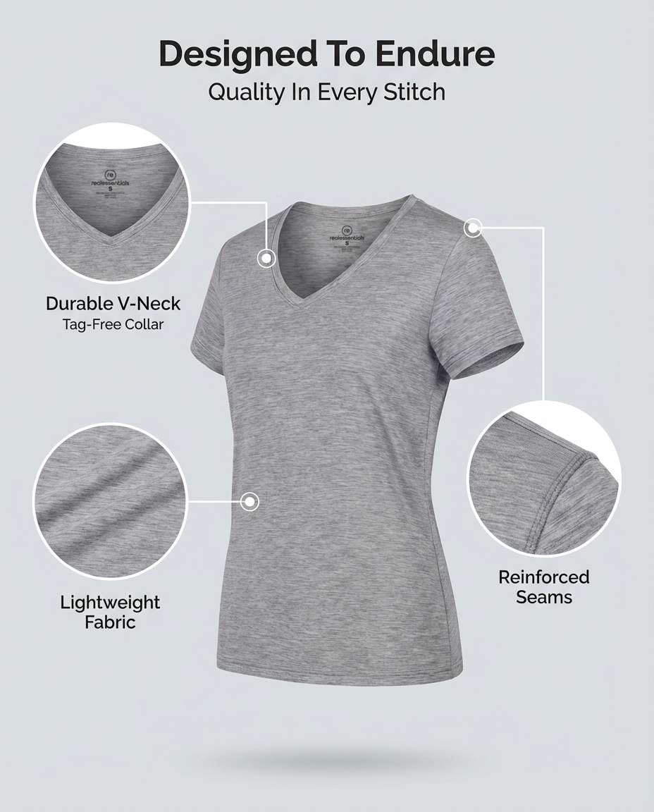 5 Pack Womens Dry Fit V Neck Workout Tops Athletic T Shirts Gym Yoga Tees