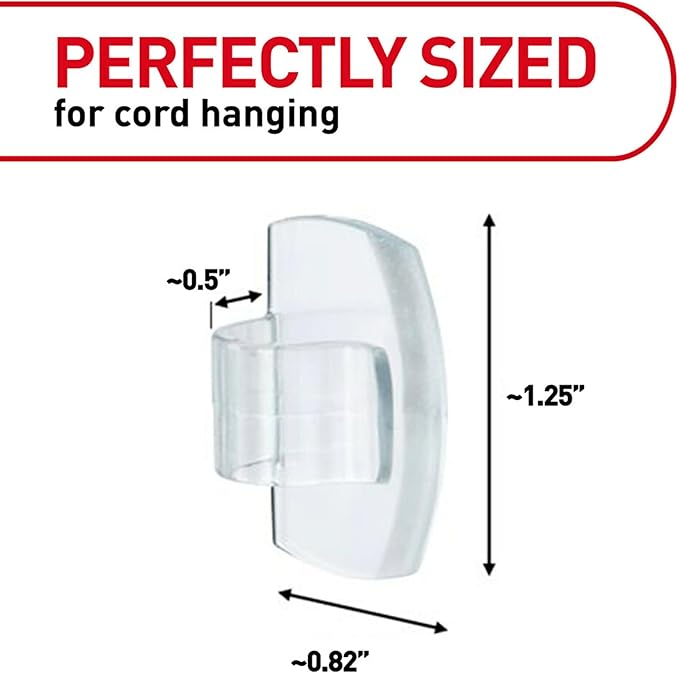 Command Round Cord Clips, 4-Pack of 10 Cord Clips and 12 Strips, Damage Free Hanging Cable Clips, No Tools Wall Clips for Hanging Electrical Cables