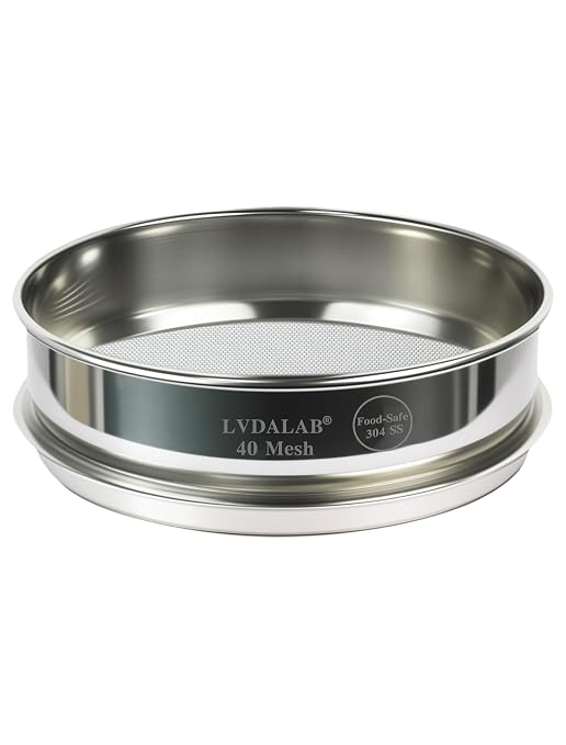 All 304 Stainless Steel 40 Mesh Test Sieve, 8 Inch/20cm Diameter, Lab Sifter &
