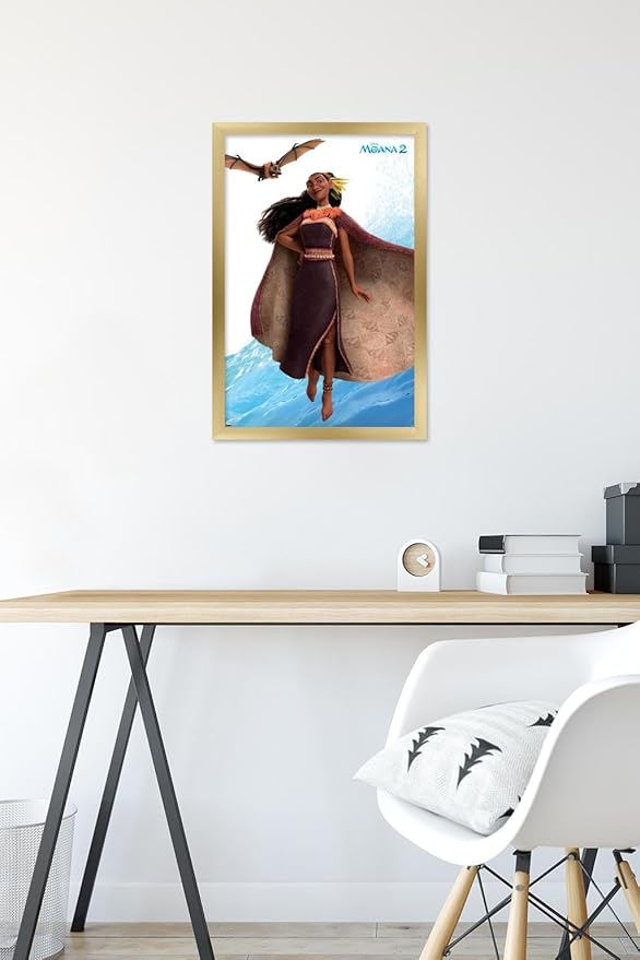 Trends International Disney Moana 2 - Matangi Wall Poster, 22.4L x 14.7W, Gold Framed Version