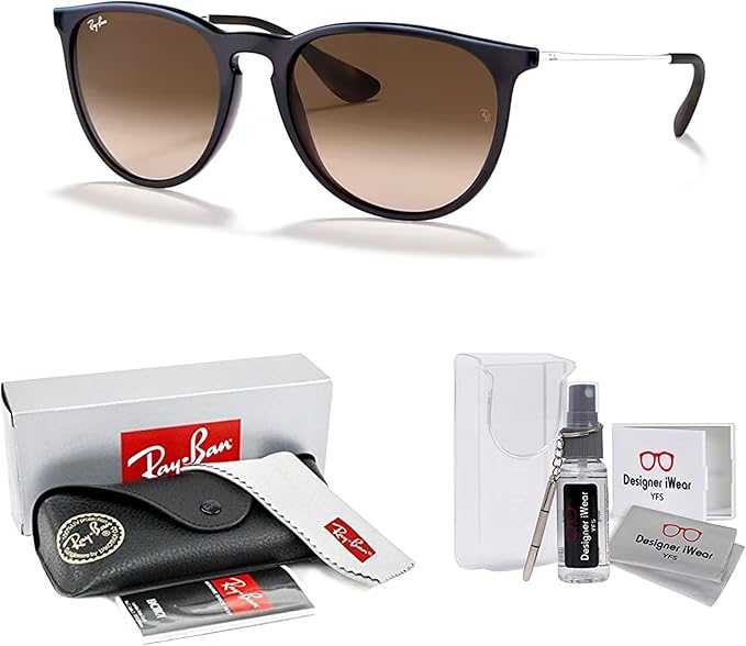 Ray-Ban RB4171 ERIKA Round Sunglasses For Women +BUNDLE with ACCESSORY EYEWEAR KIT