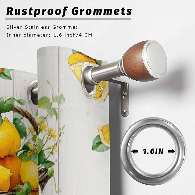 Lemon Outdoor Curtains for Patio Lemons Baskets Summer Tropical Plant Wood