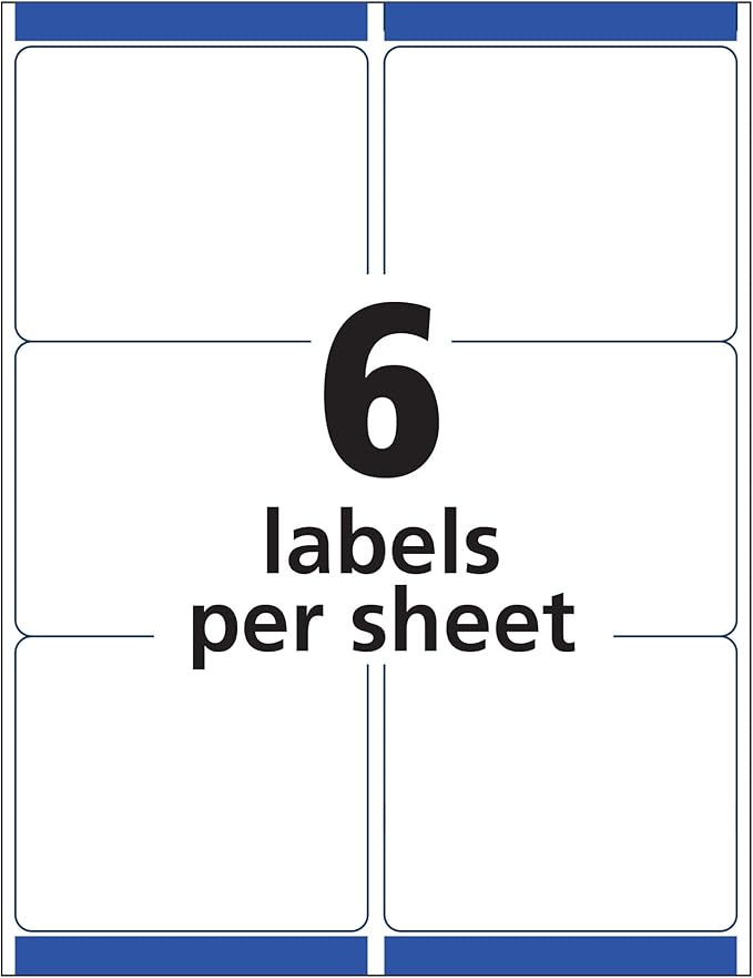 Avery Removable ID Labels, Sure Feed Technology, Removable Adhesive, 3-1/3" x 4", 150 Labels (6464)