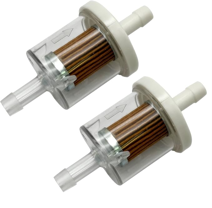 2-Pack 1/4" Inline Fuel Filter, 40 Micron Replacement