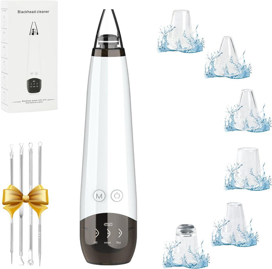 2025 Blackhead Remover Pore Vacuum,5 Suction Power,5 Probes,USB Rechargeable Blackhead Vacuum Kit-Facial Pore Cleaner Electric Acne Extractor Tool