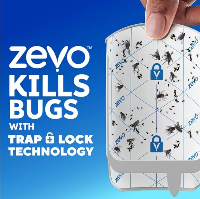 Zevo Flying Insect Trap Refill Cartridges – 8-Pack – Replacement Refills for Zevo Plug-in Fly Trap – Traps Flies, Fruit Flies & Gnats