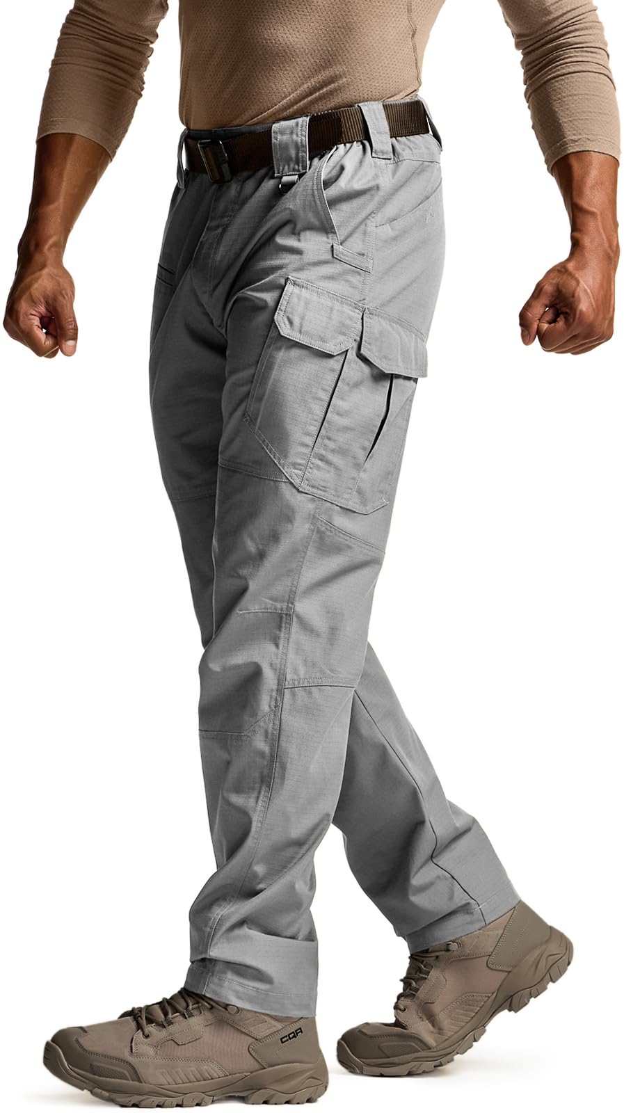 CQR Men's Tactical Pants, Water Resistant Ripstop Cargo Pants, Lightweight EDC Work Hiking Pants, Outdoor Apparel, Raider Mag Pocket Stone, 34W x 32L