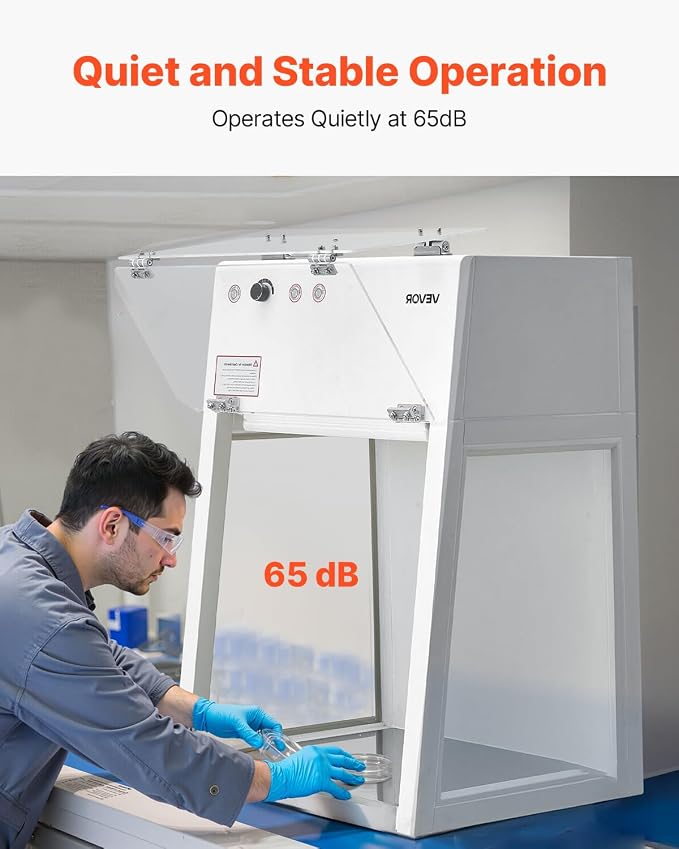 VEVOR Laminar Flow Hood, 20.08 x 20.47 x 23.62 inch Working Area Portable Clean