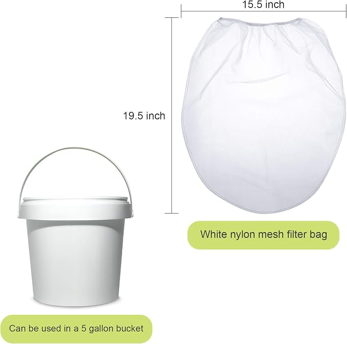 Paint Strainer Bags White Fine Mesh Filters Bag Bucket Elastic Opening Strainer