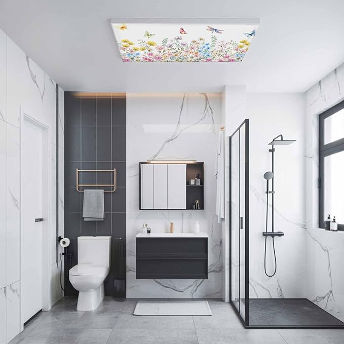 Fluorescent Light Covers for Ceiling Lights Spring Flowers Magnetic Light