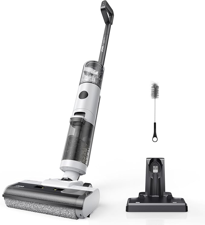 JONR ED12 Wet Dry Vacuum Cleaner,Cordless Floor Cleaning Suitable for Combination of Hard Floor Vacuum Cleaner and Mop,one click self-cleaning,0.1 inch Edge Cleaning,Easy to Clean Dust,Spills,Pet Hair