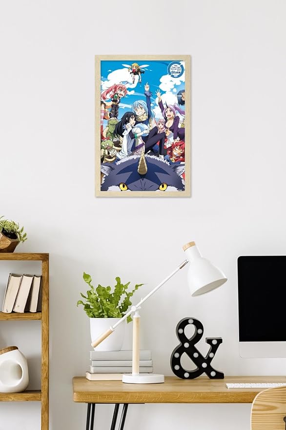 Trends International That Time I Got Reincarnated As A Slime - Group Wall Poster, 22.4L x 14.7W, Blonde Framed Version