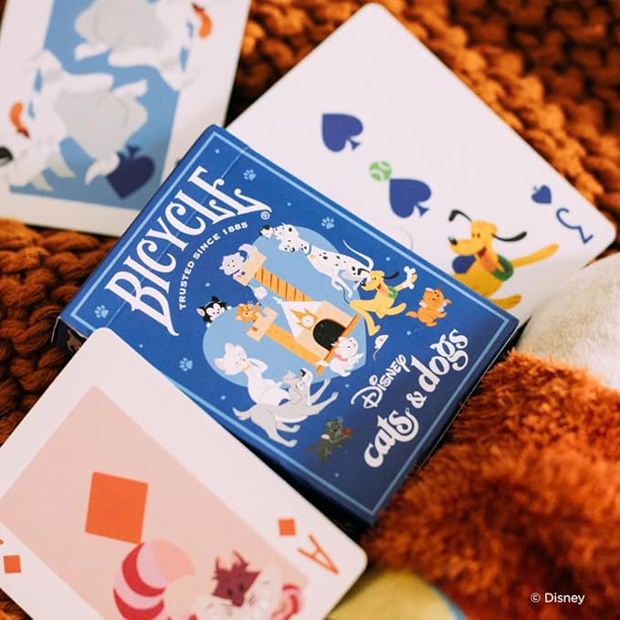 Bicycle Disney Cats and Dogs Inspired Playing Cards, Featuring Lady and The Tramp, Chesire Cat, 101 Dalmations, Yzma, and More!