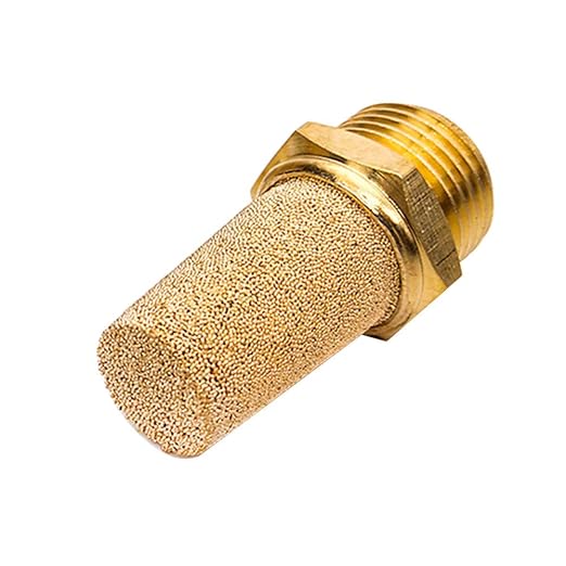 Beduan 3 Pcs Pneumatic Brass Exhaust Muffler Filter, 1/2" Male Thread Hex