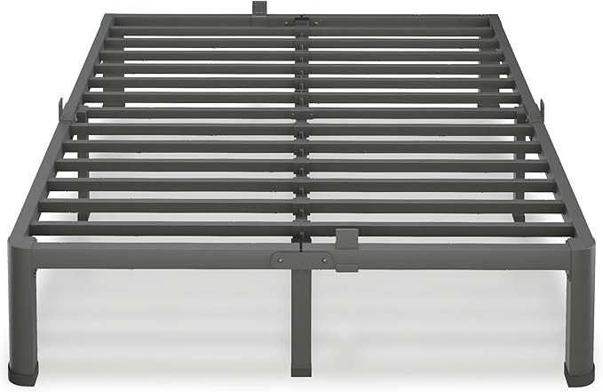 7 Inch Full Size Bed Frame, 3500Lbs Heavy Duty Metal Platform with Round Corner Legs Mattress Slide Stopper, Steel Slat Support No Box Spring Needed, Noise Free, Non-Slip, Easy Assembly