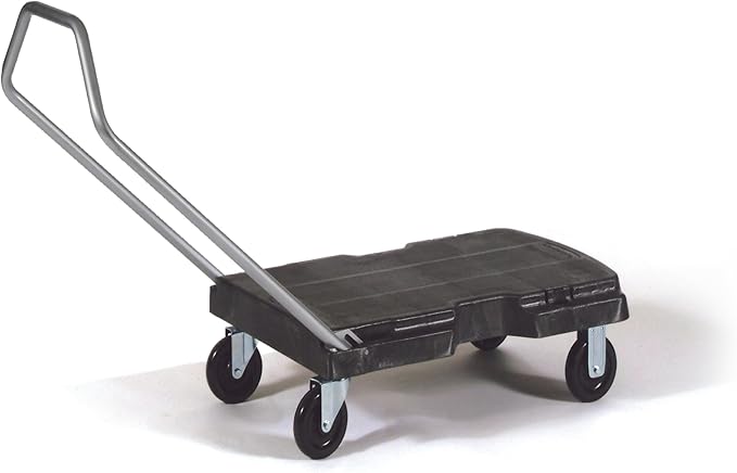 Rubbermaid Commercial Products Triple Trolley Folding Handle Dolly/Cart/Platform Truck with wheels, 500 lbs Capacity, for Moving/Warehouse/Office