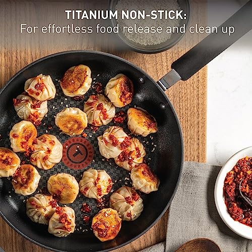 T-fal Ultimate Hard Anodized Nonstick Fry Pan Set 3 Piece: 8, 10.25, & 12 Inch, Oven Broiler Safe 400F, Kitchen Cookware Set, Pots and Pans Set Non Stick, Frying Pans, Skillets, Dishwasher Safe, Black