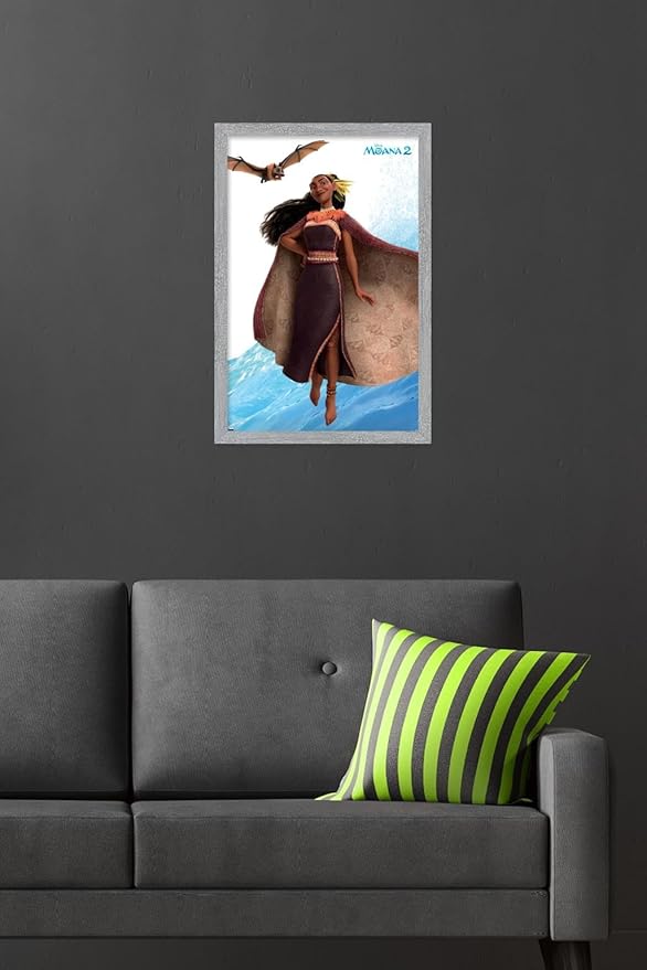 Trends International Disney Moana 2 - Matangi Wall Poster, 22.4L x 14.7W, Gray Framed Version