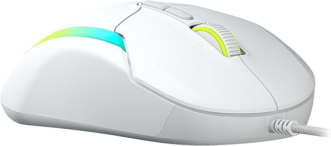 Turtle Beach Kone II Wired RGB Gaming Mouse, 26000 DPI Optical Sensor, 100M Click Life Optical Switches, 23 Customizable Inputs, Ergonomic Design, 4D Scroll Wheel, Pure PTFE Glides – Arctic White