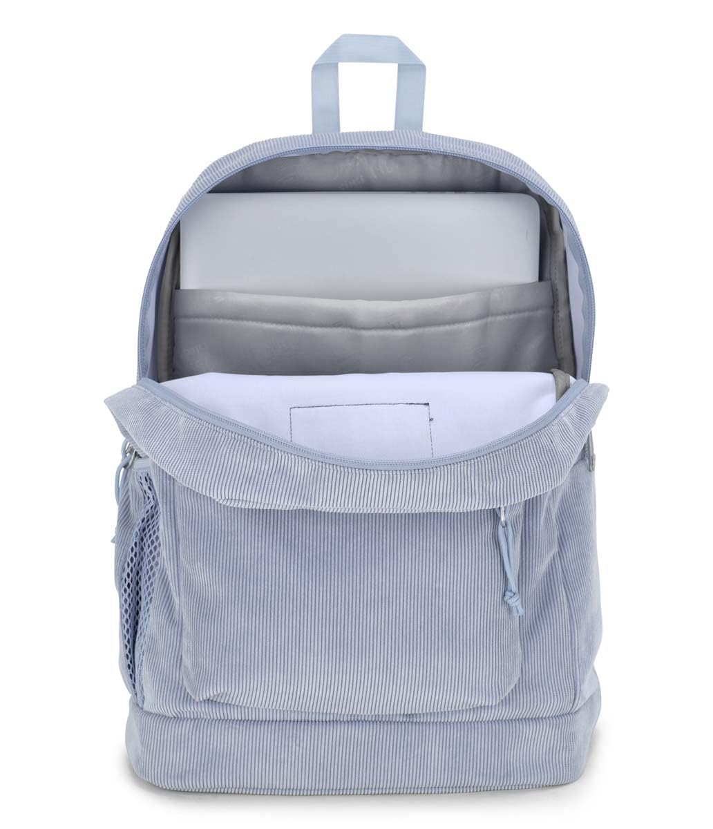 JanSport Cross Town Plus Remix Backpack - Padded Back Panel, Laptop Sleeve, and Front Pocket Organizer - Blue Dusk Corduroy