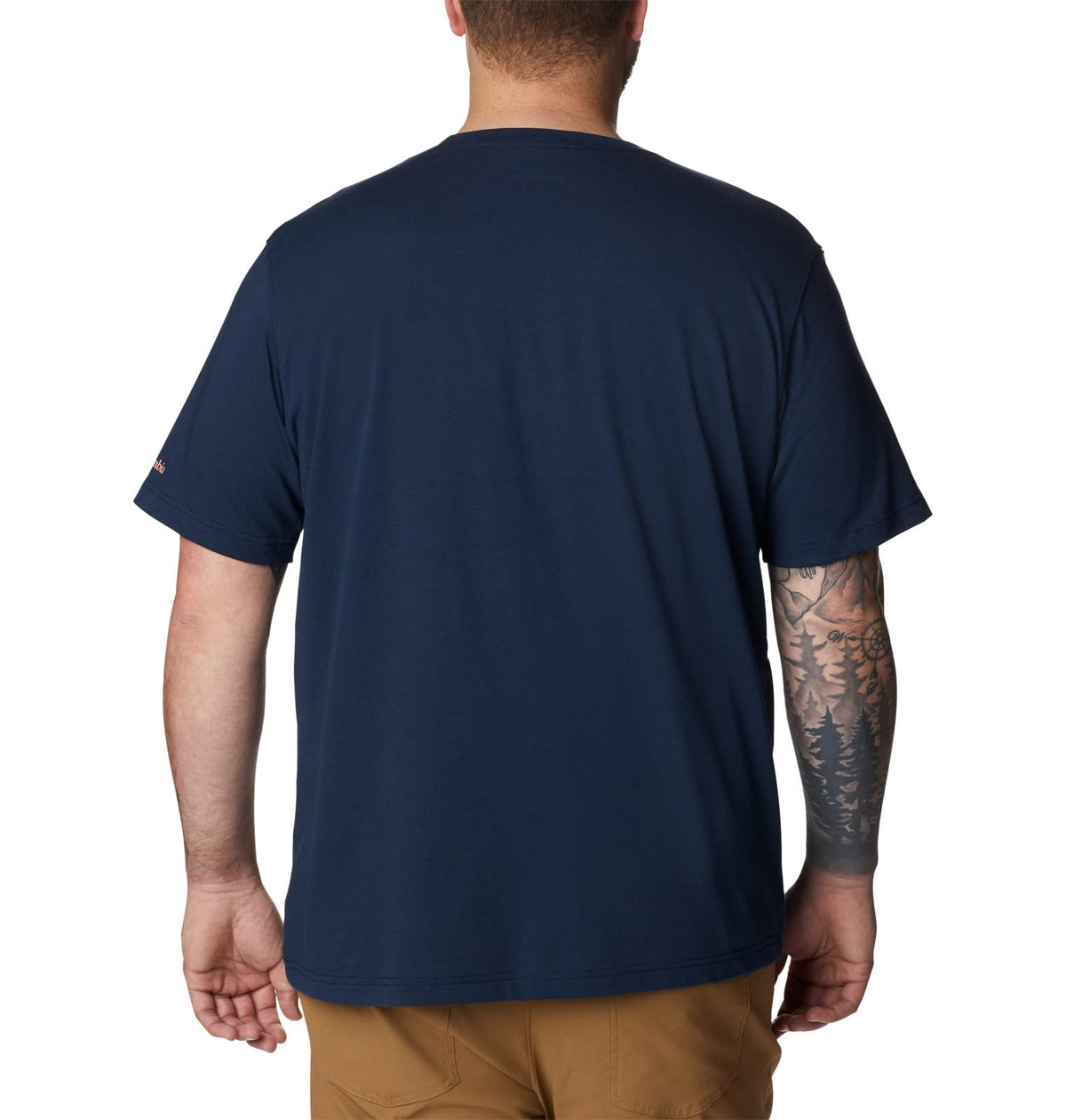 Columbia Men's Thistletown Hills Graphic Short Sleeve, Collegiate Navy HTHR/Wanderland Graphic, X-Large
