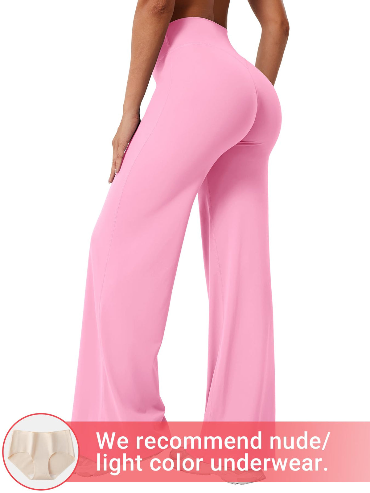 YEOREO Workout Womens Straight Leggings 31.5" Yoga Pants Bubblegum Pink XL