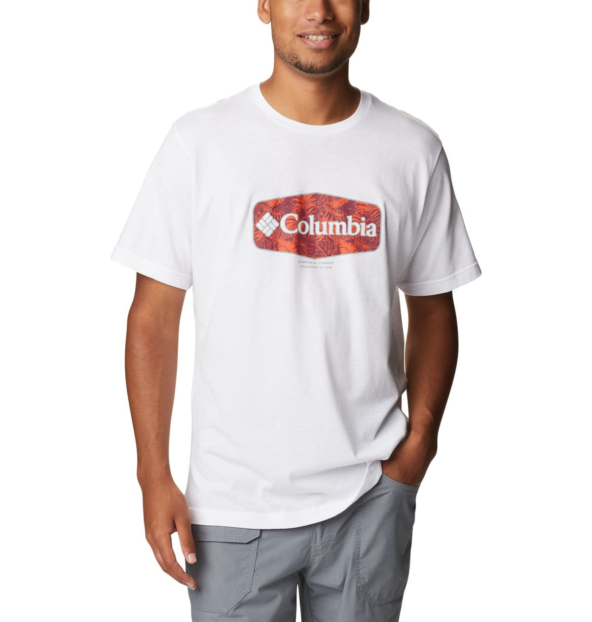 Columbia Men's Thistletown Hills Graphic Short Sleeve, White/Wanderland Graphic, 3X Tall
