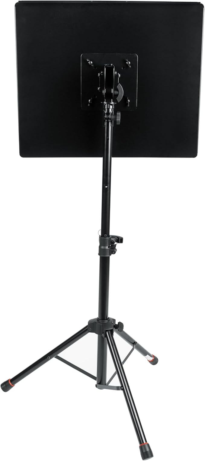 Gator Frameworks Adjustable Multi-Media Gear Stand Featuring 100x100 Vesa Mounting Brackets | Ideal for Laptops, Small Production Samplers, and More, Min/Max Height - 28"/44.5" (GFW-UTL-MEDIATRAY1)
