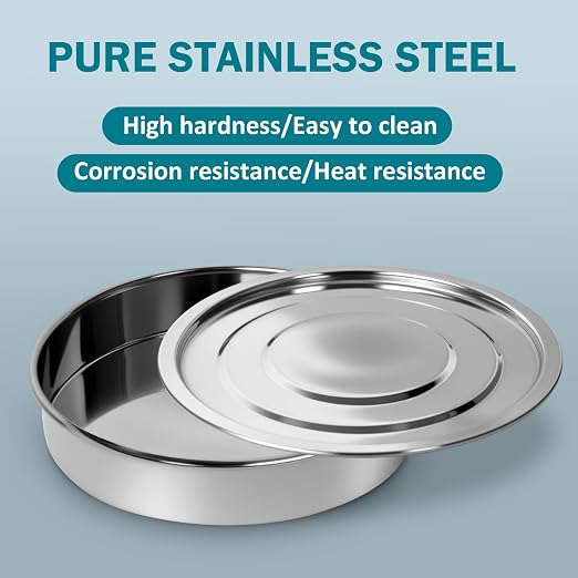 Lab Sieves Pan with Lid, LVDALAB All 304 Stainless Steel Test Sieve, Sample