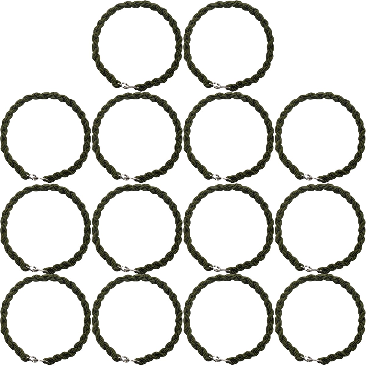 RONYOUNG 14PCS Elastic Boot Straps Military Leg Straps Blousing Garters with Metal Hooks for Navy Army Air Force (Green)