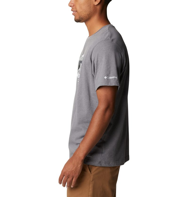 Columbia Men's Thistletown Hills Graphic Short Sleeve, City Grey Heather/Hikers Graphic, 3X Big