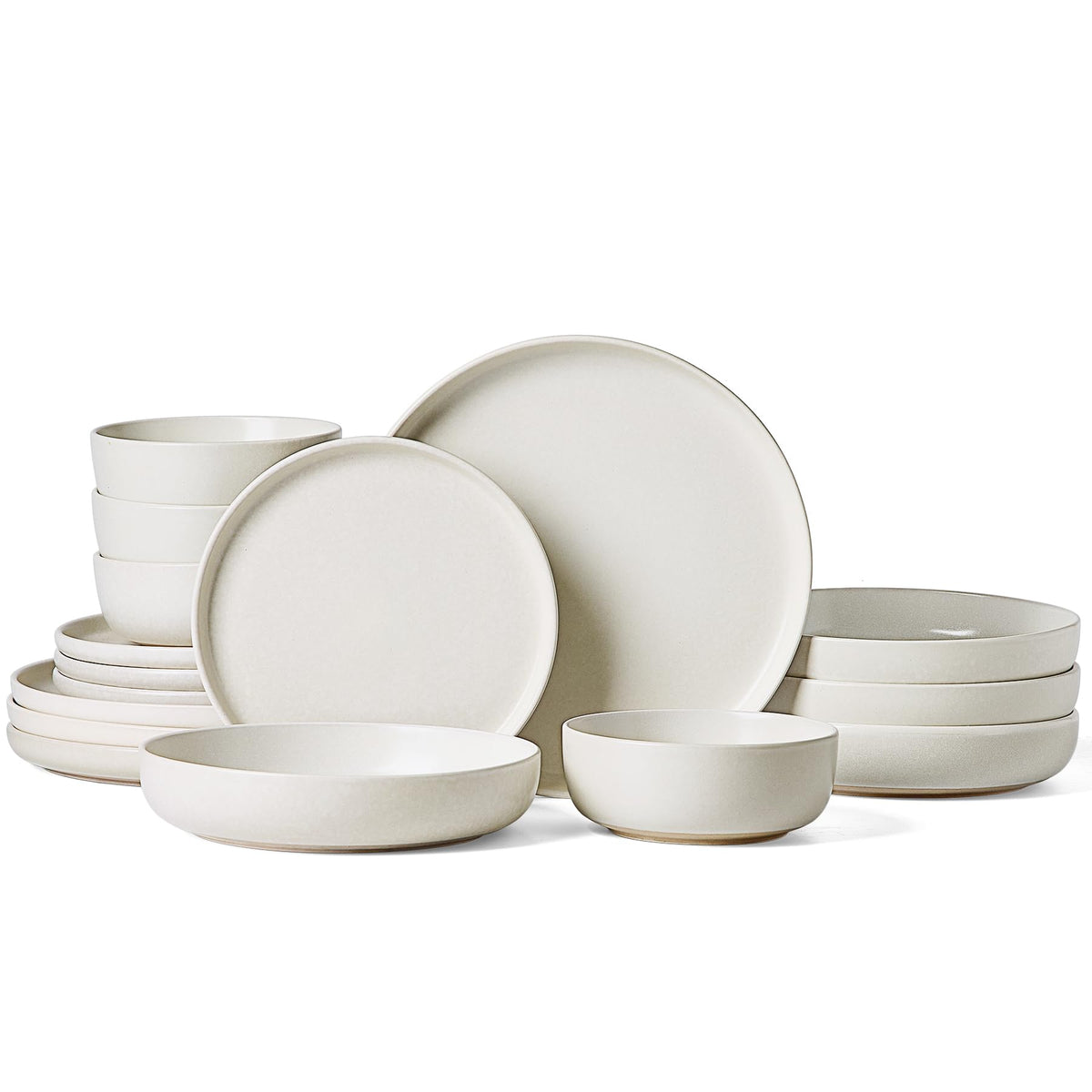 Famiware Milkyway 16-Piece Dinnerware Set with Mugs, Dark Gray